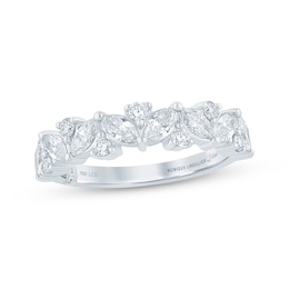 Previously Owned Monique Lhuillier Bliss Marquise & Round-Cut Lab-Grown Diamond Anniversary Ring 1 ct tw 18K White Gold
