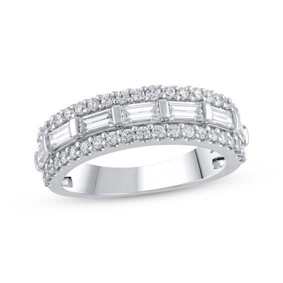 Previously Owned Lab-Grown Diamonds Baguette & Round-Cut Anniversary Band 1 ct tw 14K White Gold