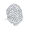 Thumbnail Image 1 of Previously Owned Baguette & Round-Cut Diamond Multi-Row Fashion Ring 3 ct tw 10K White Gold