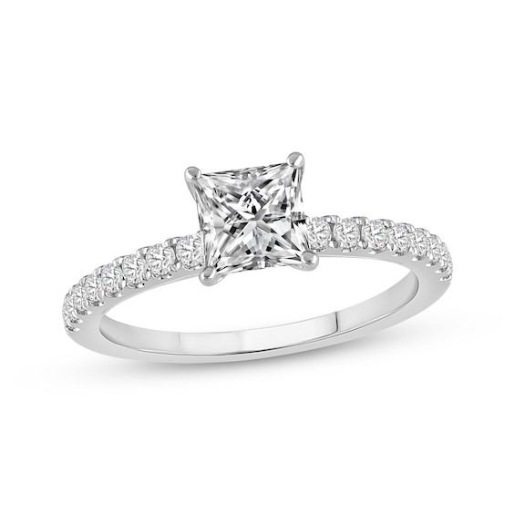 Previously Owned Lab-Grown Diamonds Princess-Cut Diamond Engagement Ring 1-1/3 ct tw 14K White Gold