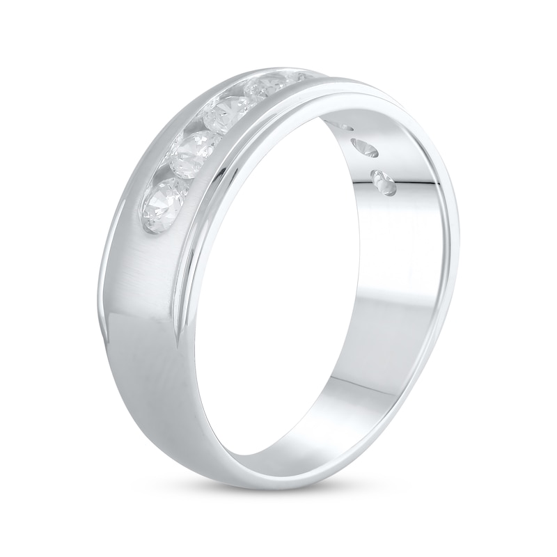 Main Image 2 of Previously Owned Men's Lab-Grown Diamonds Wedding Band 1 ct tw 14K White Gold