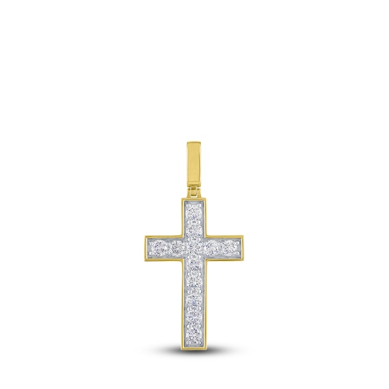 Previously Owned Men's Lab-Grown Diamonds Cross Pendant 3 ct tw 14K Yellow Gold