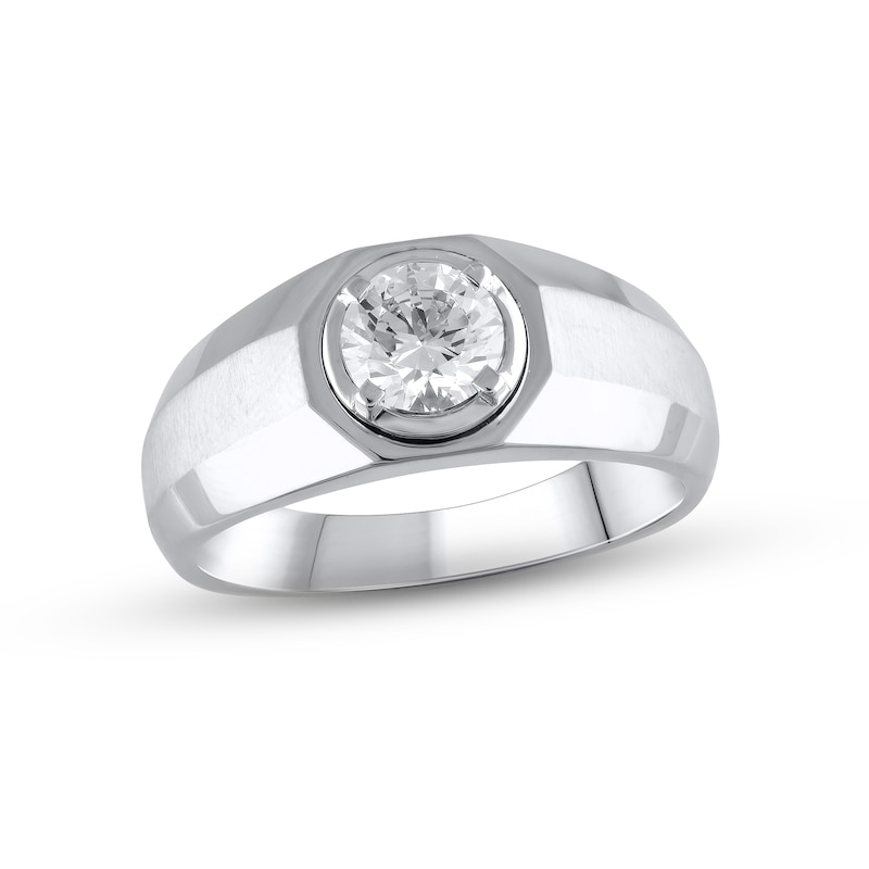 Main Image 1 of Previously Owned Men's Lab-Grown Diamonds Round-Cut Wedding Band 1 ct tw 14K White Gold