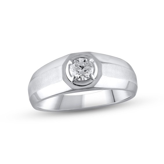Previously Owned Men's Lab-Grown Diamonds Wedding Band 1/2 ct tw 14K White Gold