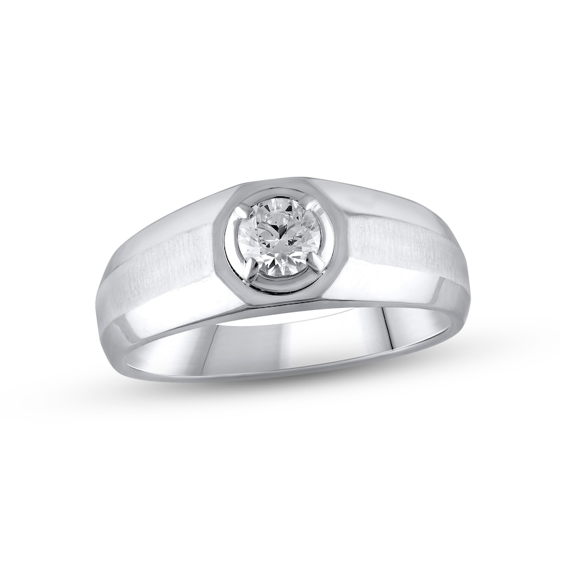 Main Image 1 of Previously Owned Men's Lab-Grown Diamonds Wedding Band 1/2 ct tw 14K White Gold