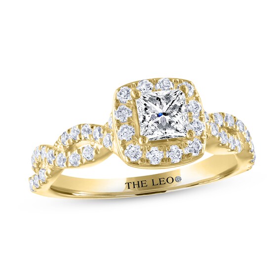 Previously Owned THE LEO Diamond Engagement Ring 1 ct tw Princess & Round-cut 14K Yellow Gold