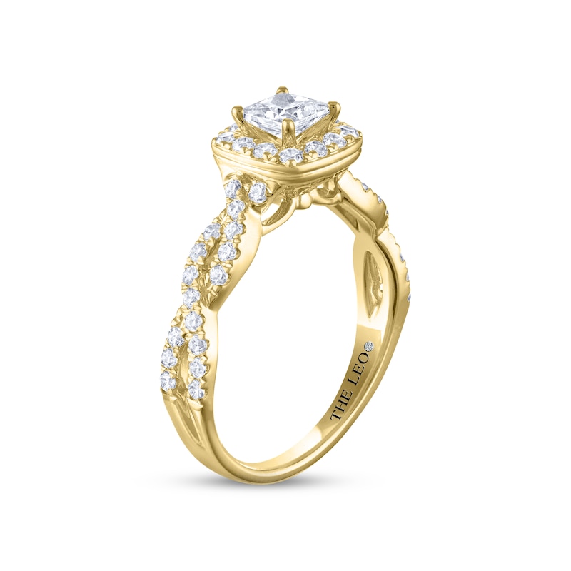 Main Image 2 of Previously Owned THE LEO Diamond Engagement Ring 1 ct tw Princess & Round-cut 14K Yellow Gold