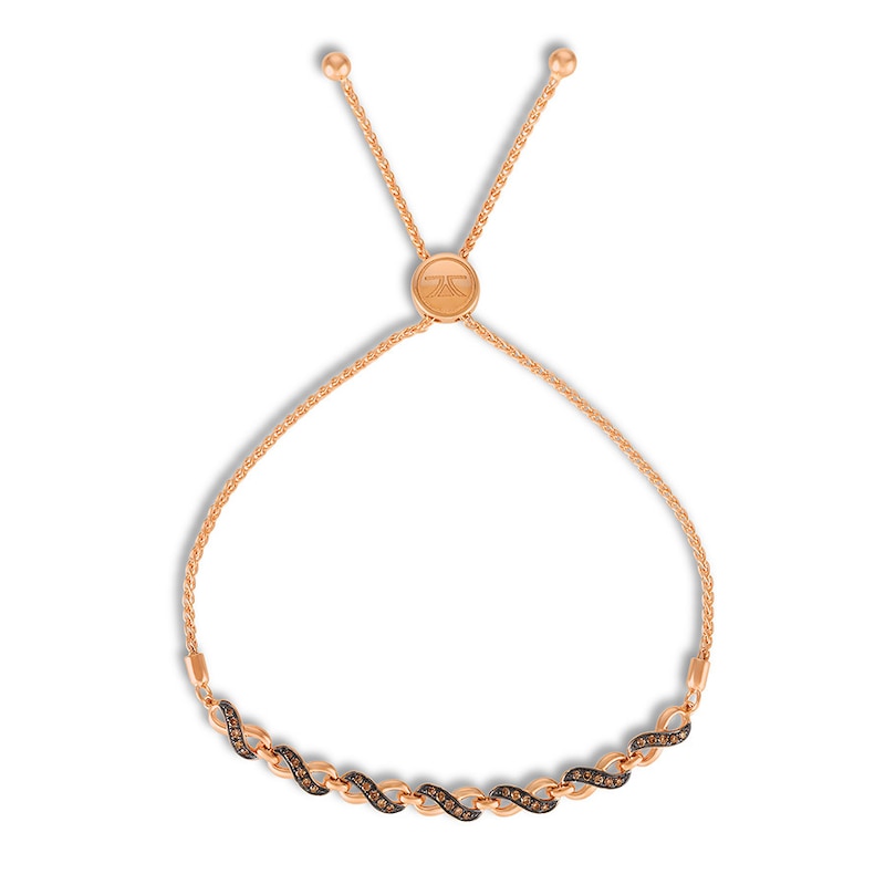 Main Image 1 of Previously Owned Le Vian Chocolate Diamond Bolo Bracelet 1/4 ct tw 14K Strawberry Gold