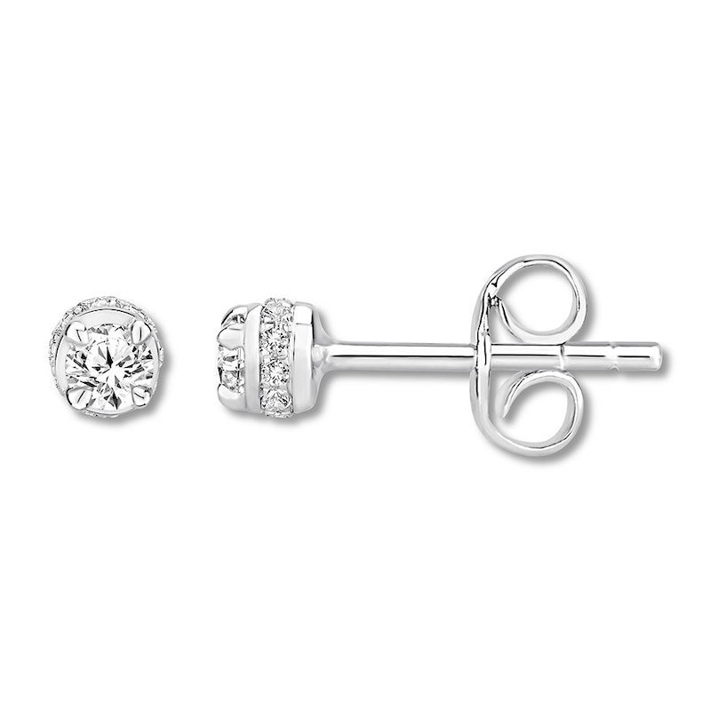 Main Image 1 of Previously Owned Diamond Stud Earrings 1/2 ct tw 10K White Gold