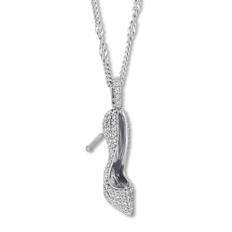Main Image 3 of Previously Owned Emmy London Diamond Shoe Necklace 1/2 ct tw 10K White Gold 20"