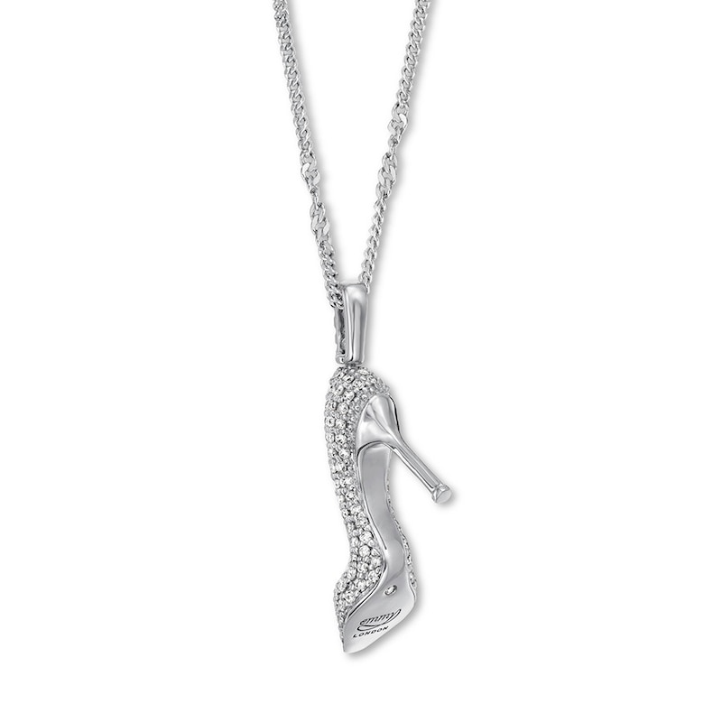 Main Image 4 of Previously Owned Emmy London Diamond Shoe Necklace 1/2 ct tw 10K White Gold 20"