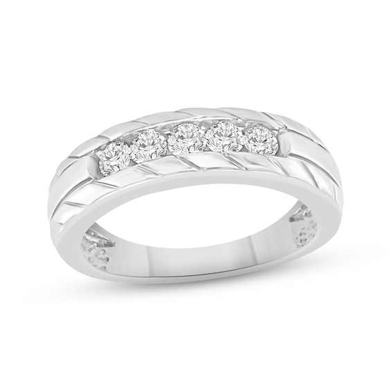Previously Owned Men's Diamond Wedding Ring 1/2 ct tw 10K White Gold