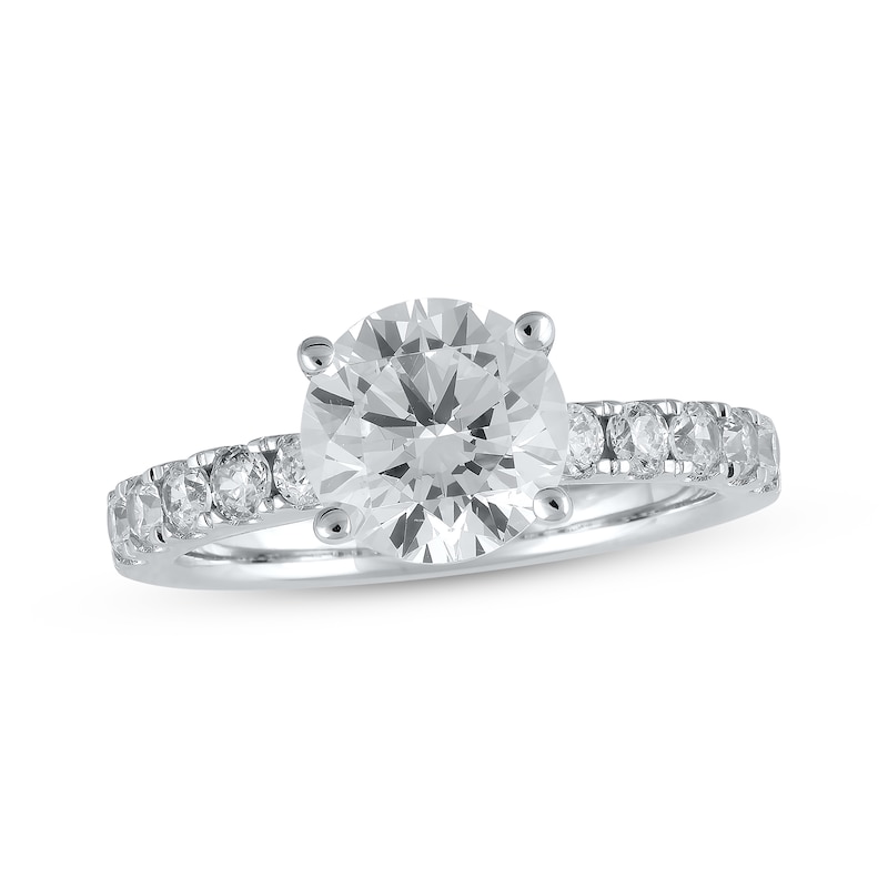 Main Image 1 of Previously Owned Lab-Grown Diamonds Round-Cut Engagement Ring 2-1/2 ct tw 14K White Gold