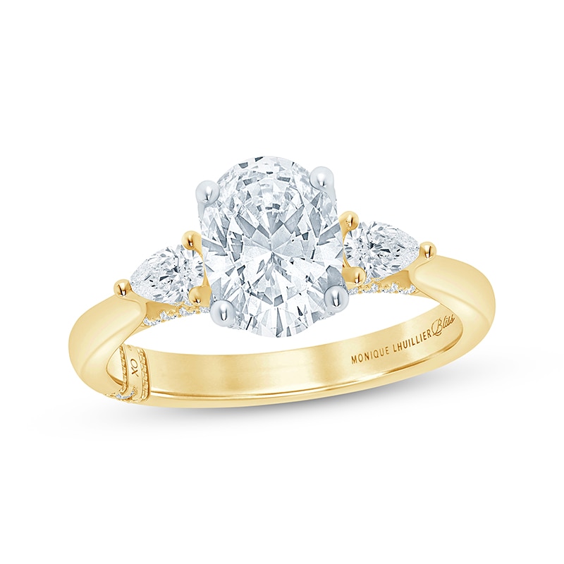 Main Image 1 of Previously Owned Monique Lhuillier Bliss Oval-Cut Lab-Grown Diamond Engagement Ring 2-3/8 ct tw 18K Two-Tone Gold