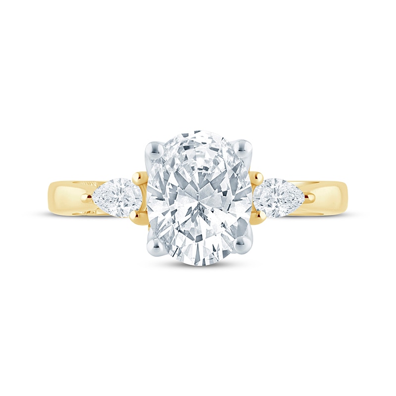 Main Image 4 of Previously Owned Monique Lhuillier Bliss Oval-Cut Lab-Grown Diamond Engagement Ring 2-3/8 ct tw 18K Two-Tone Gold