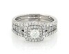 Thumbnail Image 1 of Previously Owned Round-Cut Diamond Halo Bridal Set 1-5/8 ct tw 14K White Gold Size 9
