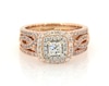 Thumbnail Image 1 of Previously Owned Princess-Cut Diamond Bridal Set 3/4 ct tw 14K Two-Tone Gold Size 9