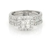Thumbnail Image 1 of Previously Owned Princess-Cut Quad Diamond Bridal Set 1-7/8 ct tw 14K White Gold Size 8.5