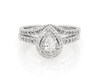 Thumbnail Image 1 of Previously Owned Pear-Shaped Diamond Double Halo Bridal Set 1/2 ct tw 10K White Gold Size 6.25