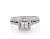 Thumbnail Image 1 of Previously Owned Princess-Cut Quad Diamond Halo Bridal Set 5/8 ct tw 14K White Gold Size 4.75