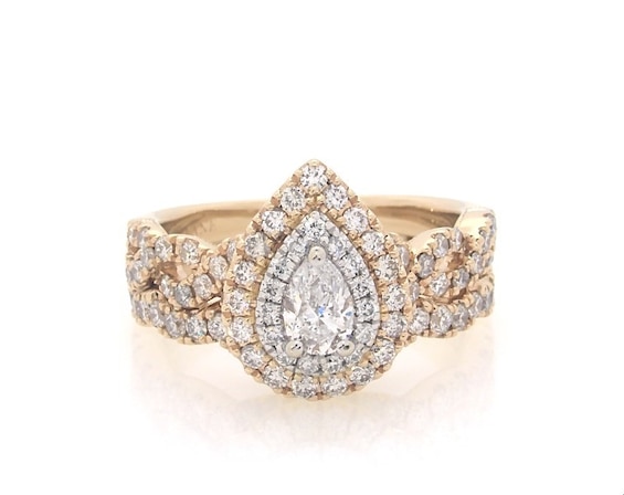 Previously Owned Neil Lane Pear-Shaped Diamond Bridal Set 1-1/4 ct tw 14K Yellow Gold Size 6