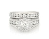 Thumbnail Image 1 of Previously Owned Round-Cut Diamond Halo Bridal Set 1-7/8 ct tw 14K White Gold Size 5.75
