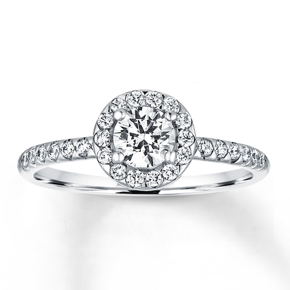 Previously Owned Diamond Engagement Ring 5/8 ct tw Round-cut 14K White Gold