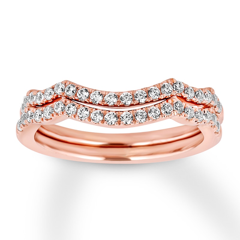 Main Image 1 of Previously Owned Diamond Wedding Band Set 3/8 ct tw Round 14K Rose Gold