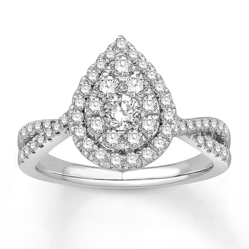Main Image 1 of Previously Owned Diamond Engagement Ring 5/8 ct tw Round-cut 10K White Gold