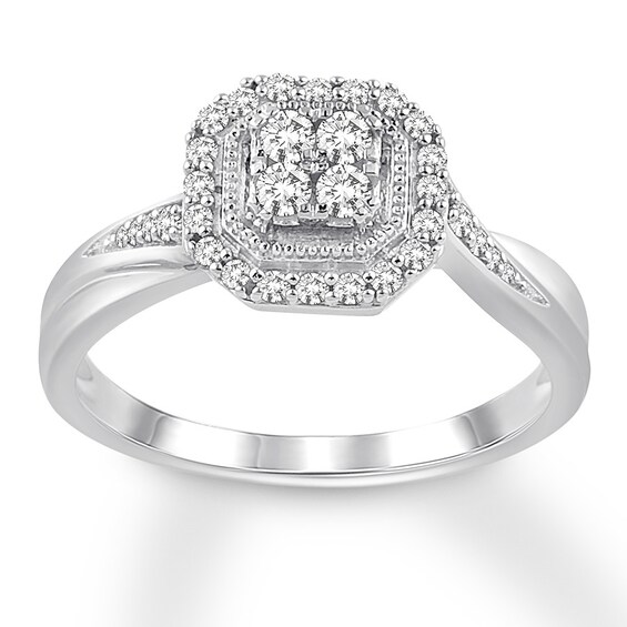 Previously Owned Diamond Engagement Ring 1/4 ct tw Round-cut 10K White Gold