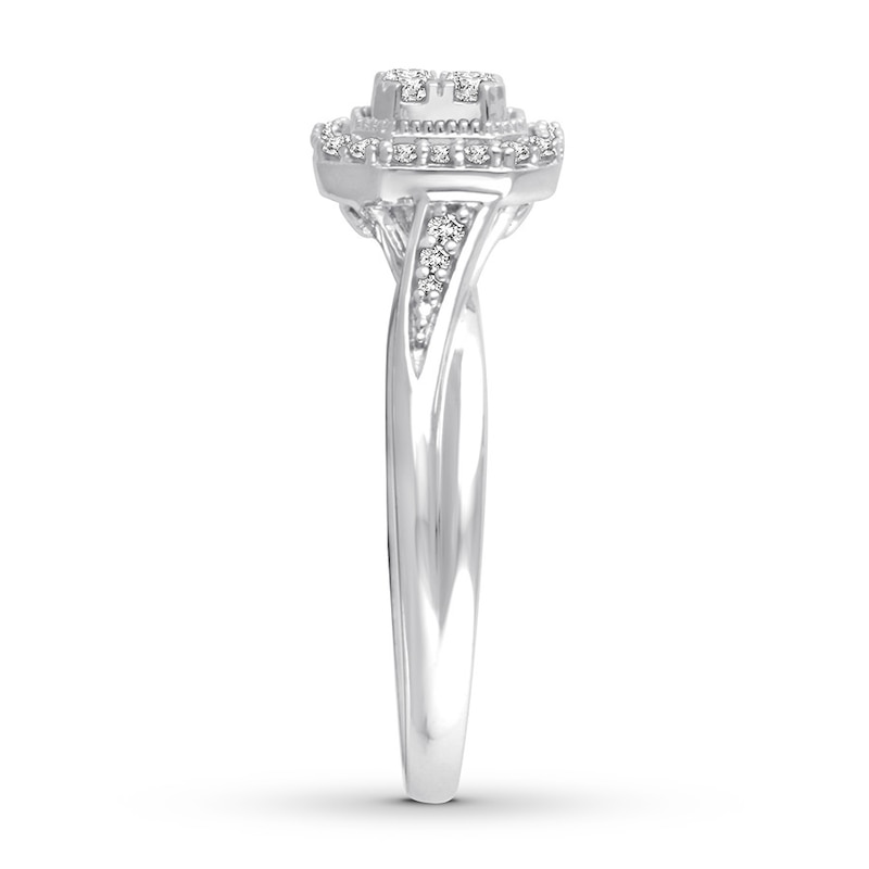 Main Image 2 of Previously Owned Diamond Engagement Ring 1/4 ct tw Round-cut 10K White Gold