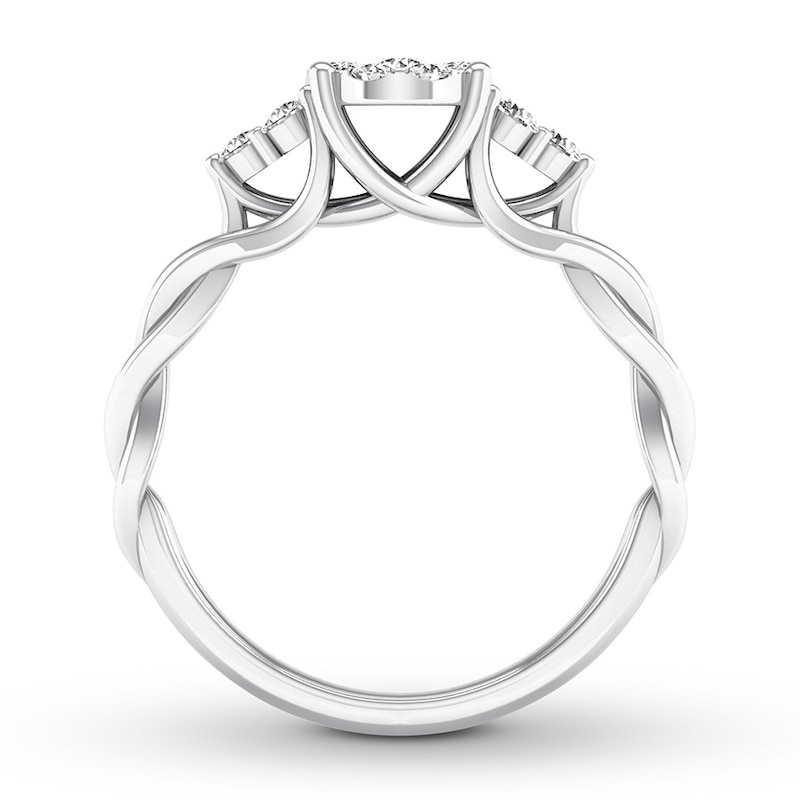 Main Image 2 of Previously Owned Diamond Engagement Ring 1/2 ct tw Round-cut 14K White Gold