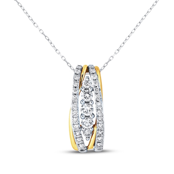 Previously Owned Diamond Necklace 1 carat tw 14K Two-Tone Gold