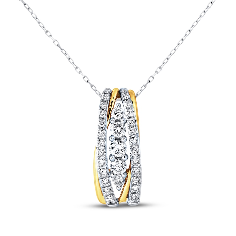 Main Image 1 of Previously Owned Diamond Necklace 1 carat tw 14K Two-Tone Gold