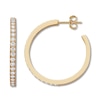Thumbnail Image 1 of Previously Owned Diamond Hoop Earrings 1-1/2 ct tw Round-cut 14K Yellow Gold