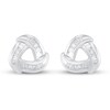 Thumbnail Image 3 of Previously Owned Diamond Knot Stud Earrings 3/8 ct tw Baguette-cut 10K White Gold