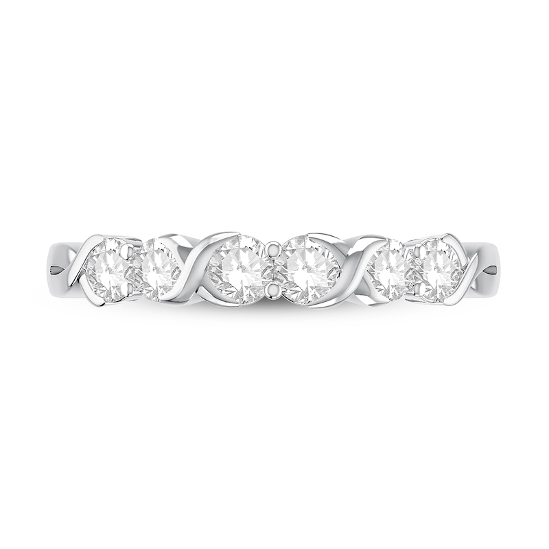 Main Image 3 of Previously Owned Diamond Anniversary Ring 5/8 ct tw Round-Cut 10K White Gold