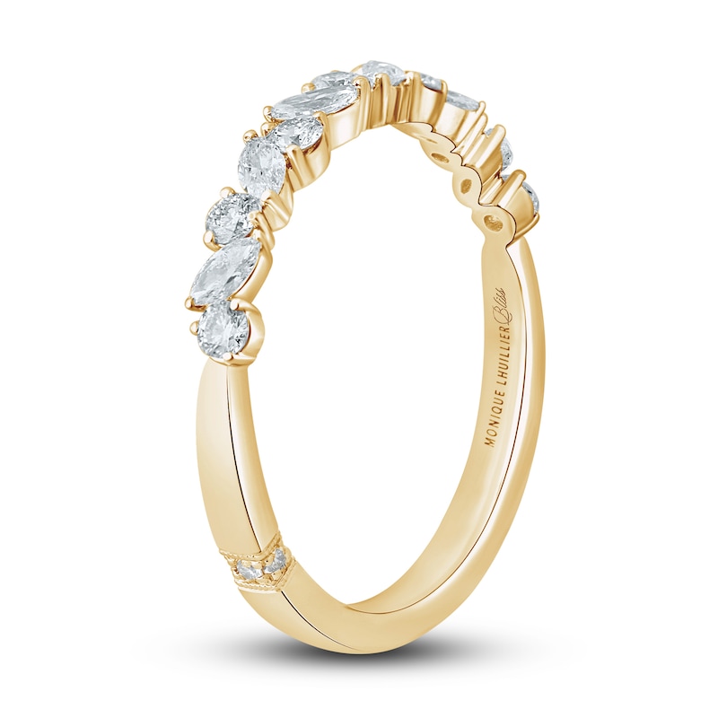 Main Image 2 of Previously Owned Monique Lhuillier Bliss Diamond Wedding Band 1/2 ct tw Marquise & Round-cut 18K Yellow Gold