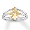 Thumbnail Image 1 of Previously Owned Diamond Star Ring 1/3 ct tw Round-cut 10K Two-Tone Gold