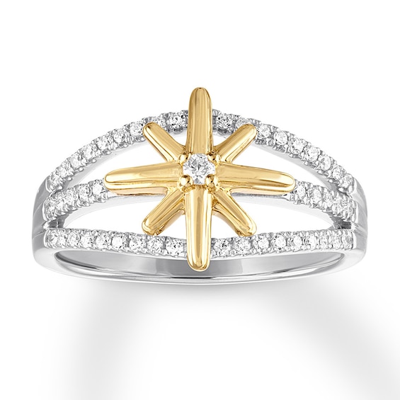 Previously Owned Diamond Star Ring 1/3 ct tw Round-cut 10K Two-Tone Gold