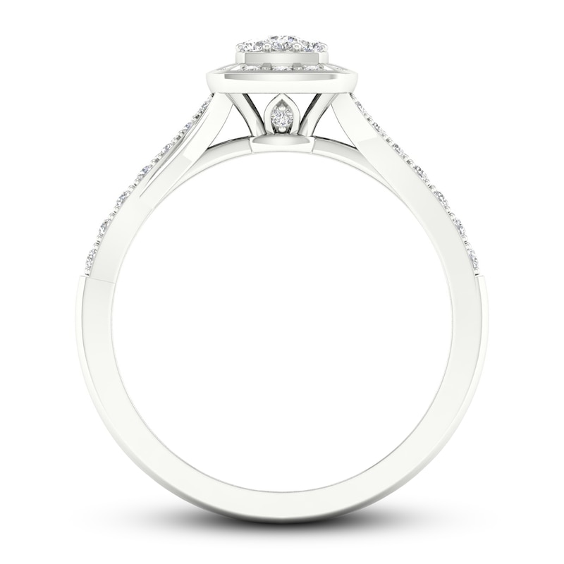 Main Image 3 of Previously Owned Diamond Promise Ring 1/4 ct tw Round-cut 10K White Gold