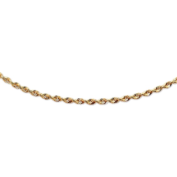 Previously Owned 3mm Rope Chain Necklace Solid 14K Yellow Gold 24