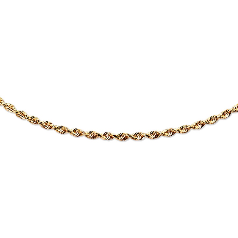 Main Image 1 of Previously Owned 3mm Rope Chain Necklace Solid 14K Yellow Gold 24&quot;