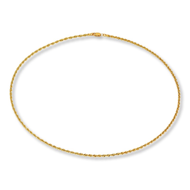 Main Image 2 of Previously Owned Rope Chain Necklace Solid 14K Yellow Gold 20&quot;