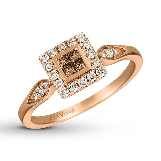 Previously Owned Le Vian Chocolate & Nude Diamond Ring 3/8 ct tw 14K Strawberry Gold