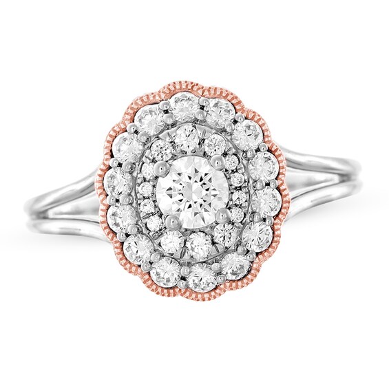 Previously Owned Diamond Engagement Ring 1 ct tw Round-cut 10K Two-Tone Gold