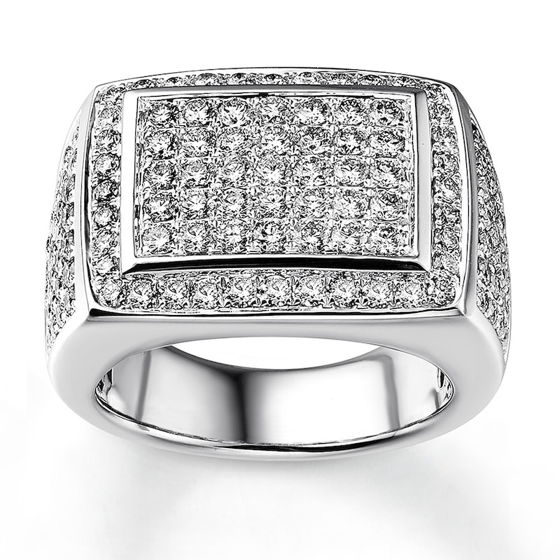 Main Image 1 of Previously Owned Men's Diamond Band 3 ct tw Round-cut 14K White Gold