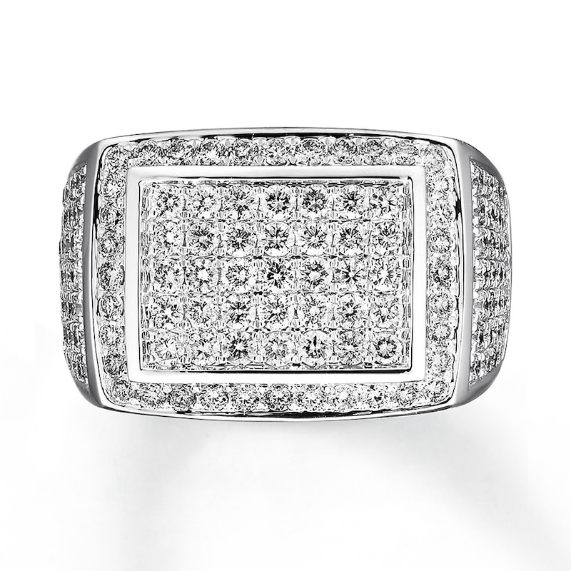 Main Image 4 of Previously Owned Men's Diamond Band 3 ct tw Round-cut 14K White Gold