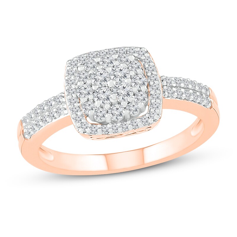 Main Image 1 of Previously Owned Diamond Fashion Ring 1/2 ct tw Round-cut 10K Rose Gold