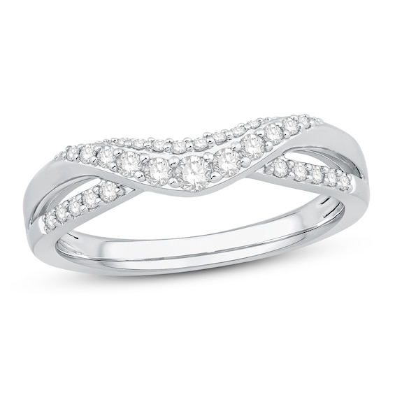 Previously Owned Diamond Contour Ring 1/4 ct tw Round-cut 14K White Gold